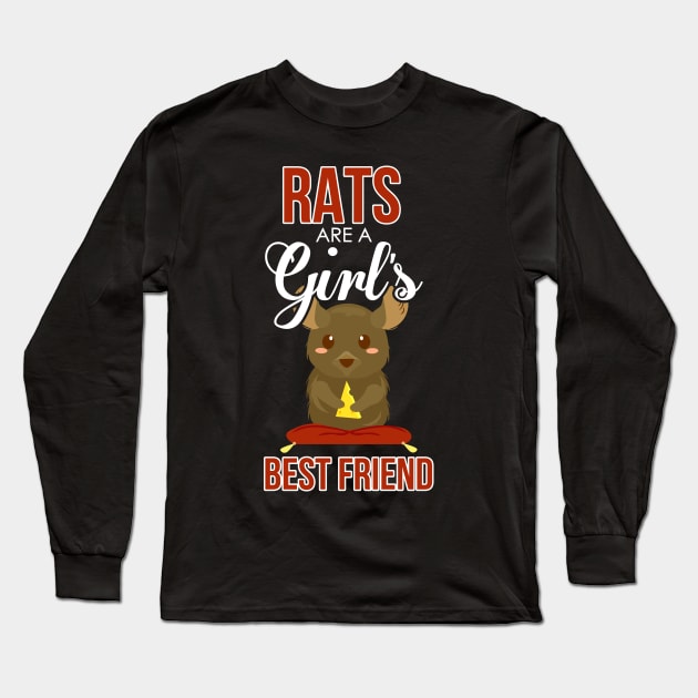 Cute & Funny Rats Are a Girl's Best Friend Long Sleeve T-Shirt by theperfectpresents